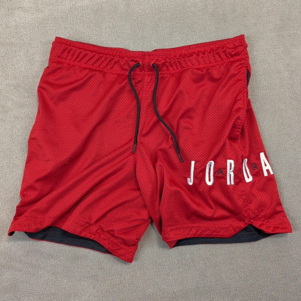 Jordan Mesh Basketball Shorts Mens Large Red Black Jumpman Athletic CV3098-687